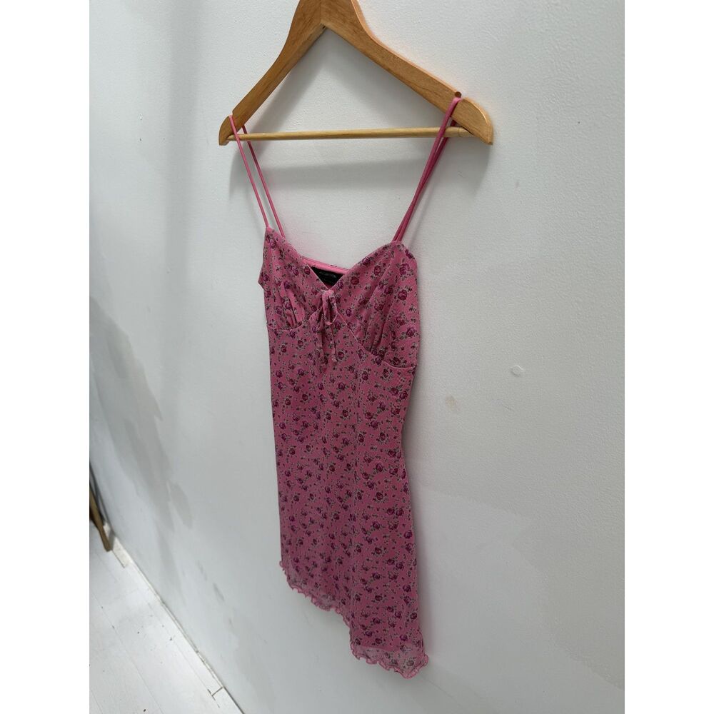 Urban Outfitters Pink Floral Mesh Mini Slip Dress Size S